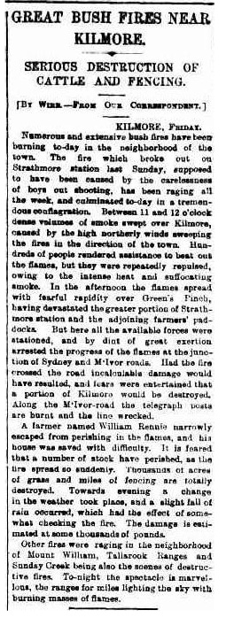 bushfires kilmore 1888