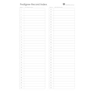 pedigree sheet